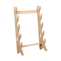 Magideal - Soporte De Exhibición De Espadas Estante Para Espadas Soporte De Flauta De 5 Capas Soporte De Escritorio De Madera Percha Para Espadas Medievales Para Marrón
