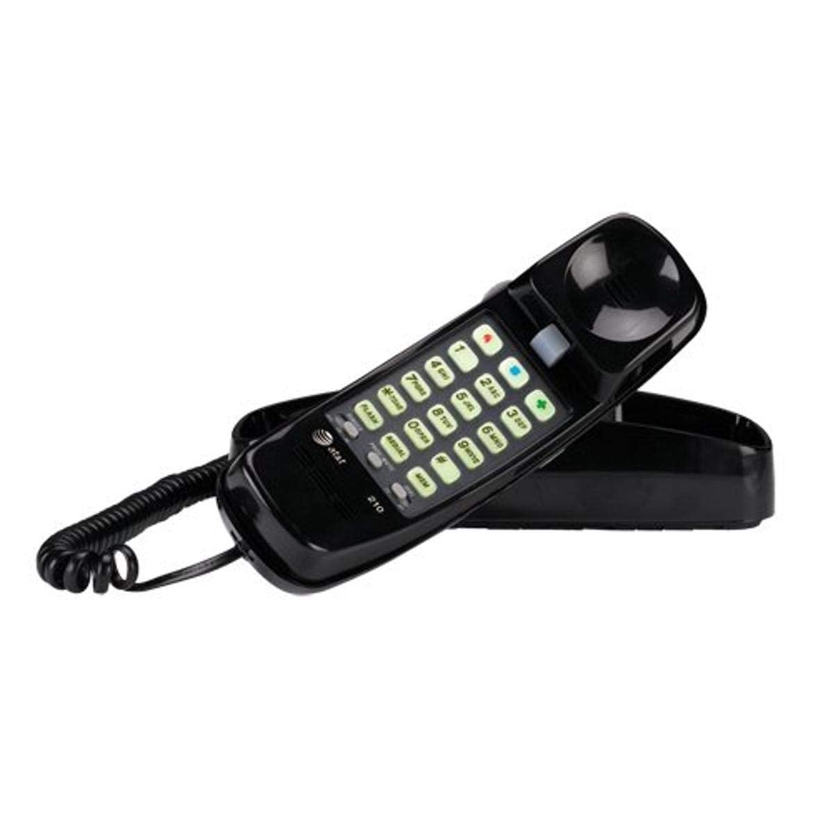 Teléfono Con Cable At&t 210 Basic Trimline Para Montaje En Pared Negro