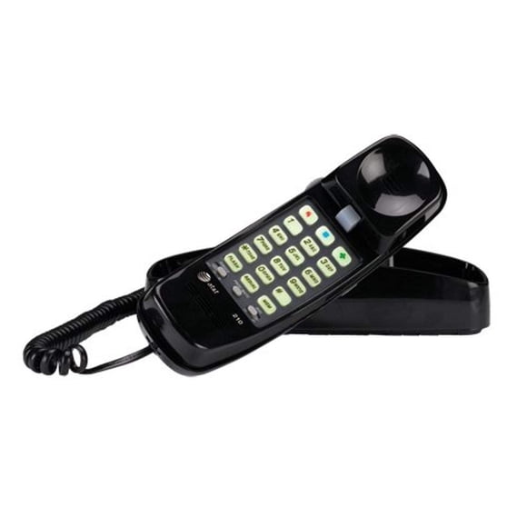 Teléfono con cable AT&T 210 Basic Trimline para montaje en pared negro