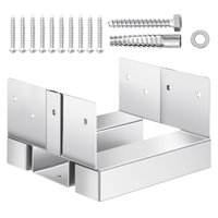 Base Para Postes Vevor, 6 X 6, 10 Unidades, Interior, 139,5 X 141,5 Mm, Acero Al Carbono