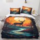 thumbnail image 2 of Juego De Ropa De Cama Con Funda Nórdica De Ciervo Funda De Edredón 3d De Animales Salvajes Con Fundas De Almohada Funda De Edredón De Microfibra Suave Con Cierre De Cremallera Juego De 3, 2 of 3