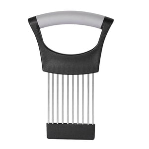 Magideal - Soporte De Cebolla Para Rebanar Rebanador De Limón Picador Portátil Agarre Cómodo Portacuchillas De Cebolla Tenedor De Cebolla Para Fruta Carne Queso Negro Y Gris