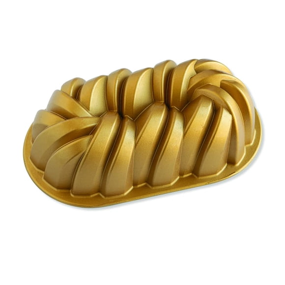 Molde para pan Nordic Ware, trenzado, aluminio fundido dorado de 1,4 litros
