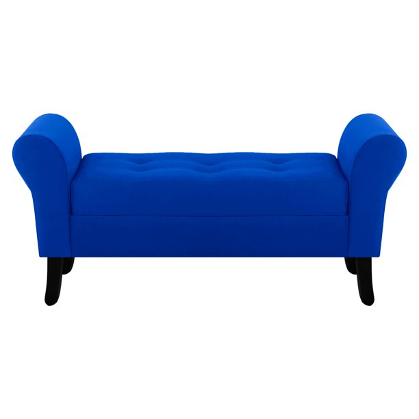 Banqueta Baul Lua 2c Felpa 20 Azul Rey