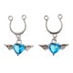 thumbnail image 3 of 2Pcs Crystal Heart Dangle Nipplering Anillo de acero inoxidable No perforante Azul, 3 of 5