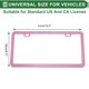 thumbnail image 4 of Unique Bargains Marco de Placa de Matrícula de Acero Inoxidable Soporte de Placa de Matrícula para Automóvil con Tapas de Tornillos Marco Estrecho de Agujero Cuadrado Rosa, 4 of 7