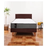 Latam Home - Cama Europea Zen Best 1.5 Plaza Colchon Resortes Base Dividida + Respaldo Tela Café