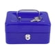 thumbnail image 4 of práctica mini caja de dinero en efectivo caja fuerte de seguridad de acero inoxidable metal azul, 4 of 5