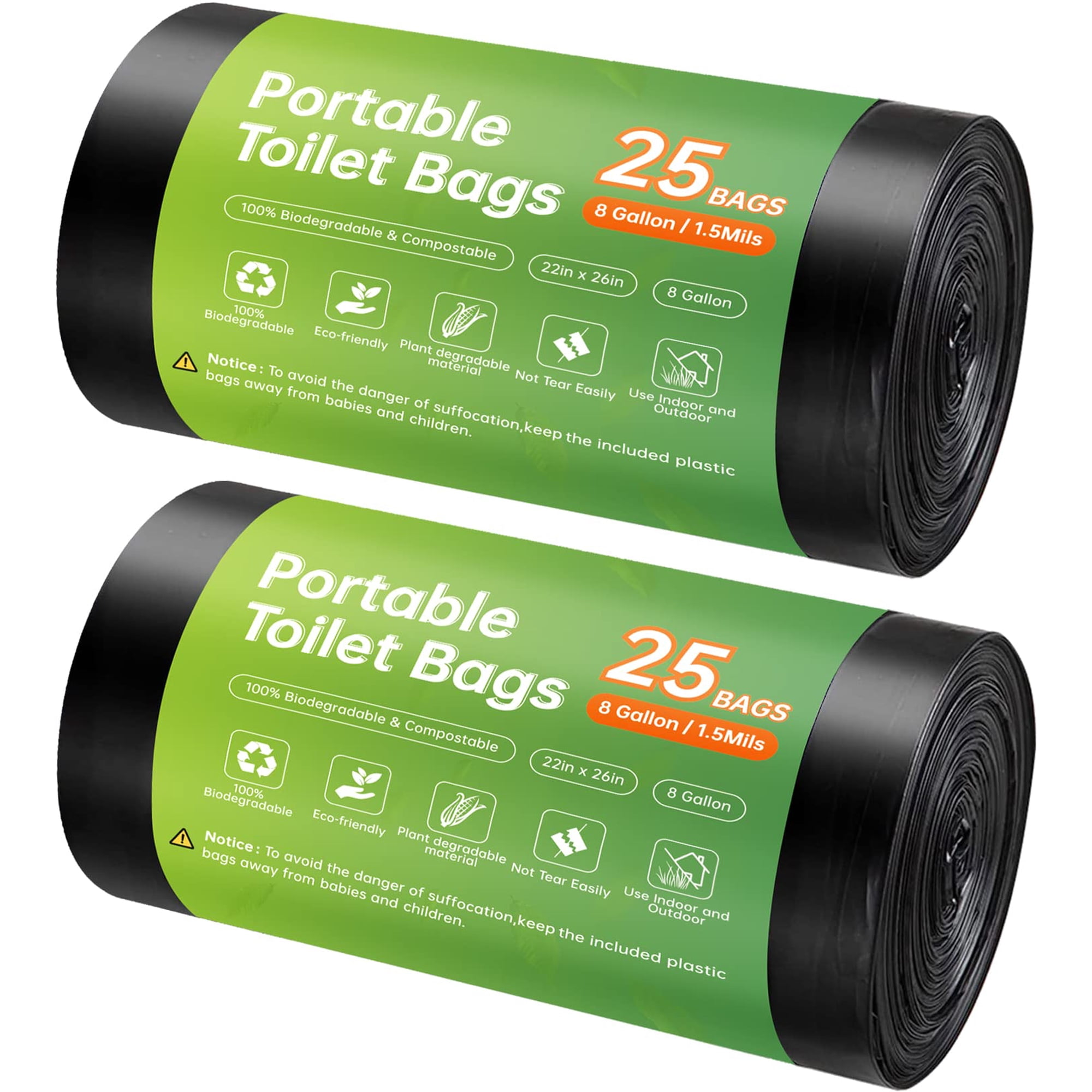 Bolsas De Repuesto Para Inodoros Portátiles Winmoom, 50 Unidades, 30 Litros