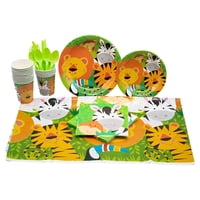 Bothyi - Juego De Vajilla Para Fiesta Happy Jungle Safari Para Cumpleaños Con Temática De Zoológico Para Niños Y Niñas