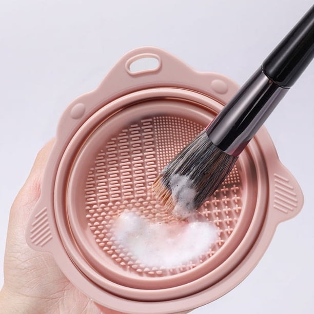 Effortlessly Clean Your Makeup Brushes Anywhere with Our Silicone Folding Bowl - Perfect for Daily Use and Travel!