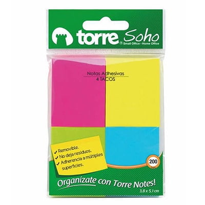 Notas Adhesivas 4 Tacos 3.8 X 5.1 Cm 1 Un Torre