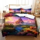 thumbnail image 2 of Funda nórdica arcoíris para niños, juego de ropa de cama infantil, funda nórdica artística con paisaje, decoración de microfibra con efecto de impresión 3D, juego de 3 piezas., 2 of 3