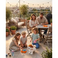 Todo Para El Hogar - Perrito Peluche Color Cafe Interactivo Con Correa Y Accesorios Para Jugar Y Cuidar