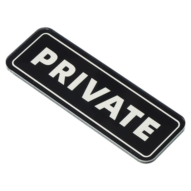 Letrero de Puerta Privada Uxcell 6"x2" Adhesivo de Privacidad Instalación Fácil Negro