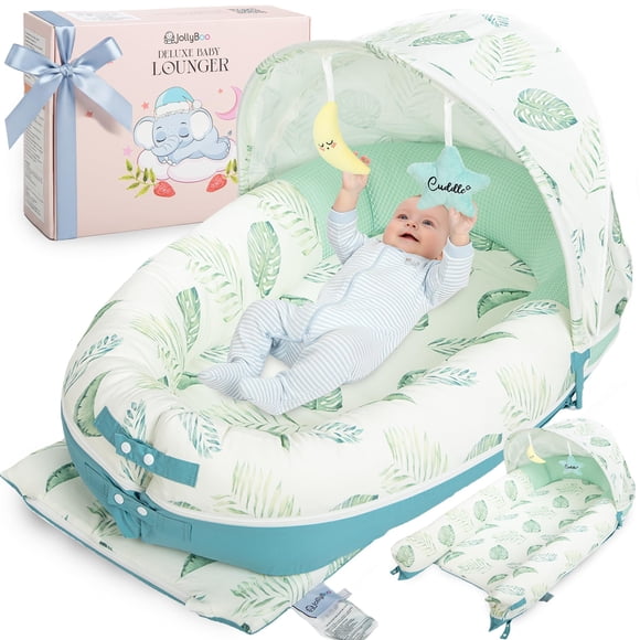 Cojín para bebé JollyBoo 0‑24 meses de bambú plegable verde