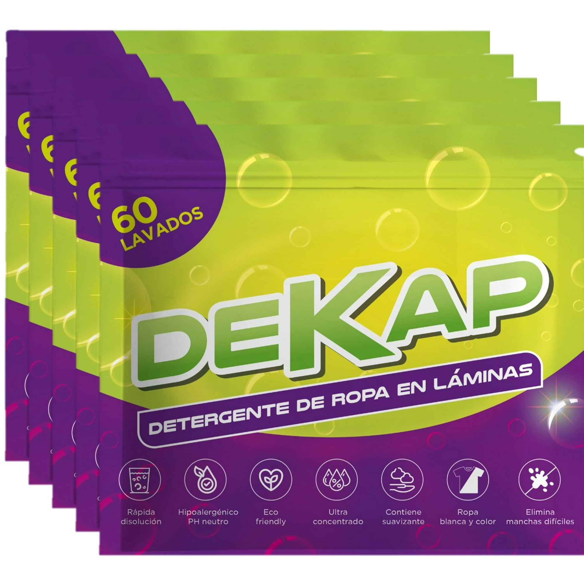 Dekap - Pack 5 Detergentes De Ropa En Láminas