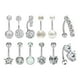 thumbnail image 4 of 12 Uds. Conjunto De Anillos De Moda Para El Ombligo, Piercing, Joyería, Barras, Colgante Largo, 4 of 5