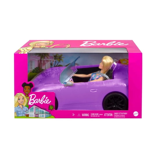 Barbie Vehículo Muñecas Convertible Morado Auto Deportivo 3+