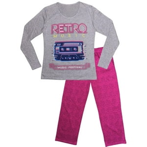 Tiare - Pijama Mujer Algodón Retro Music Gris M