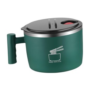 Magideal - Tazón De Ramen, Cuencos Para Fideos Instantáneos, Utensilios De Cocina, Cuenco Portátil De 900Ml Para Servir Ensalada, Tazón De Sopa Udon, Contenedor , Verde
