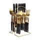 thumbnail image 1 of XmhyTop Juego de Cubiertos de Oro Negro A 24 Piezas Flatware Set de Acero Inoxidable, Ideal para Familias y Eventos, 1 of 5