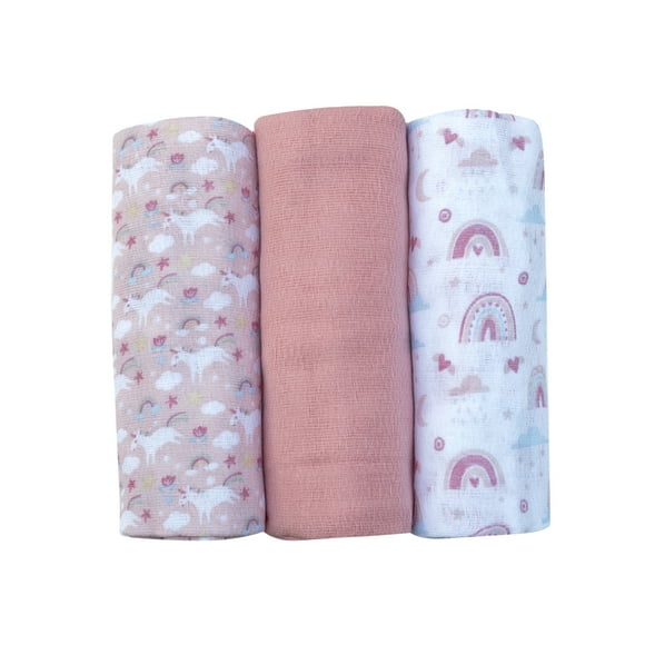 Set de 3 Pañales de Bebé Algodón estampados