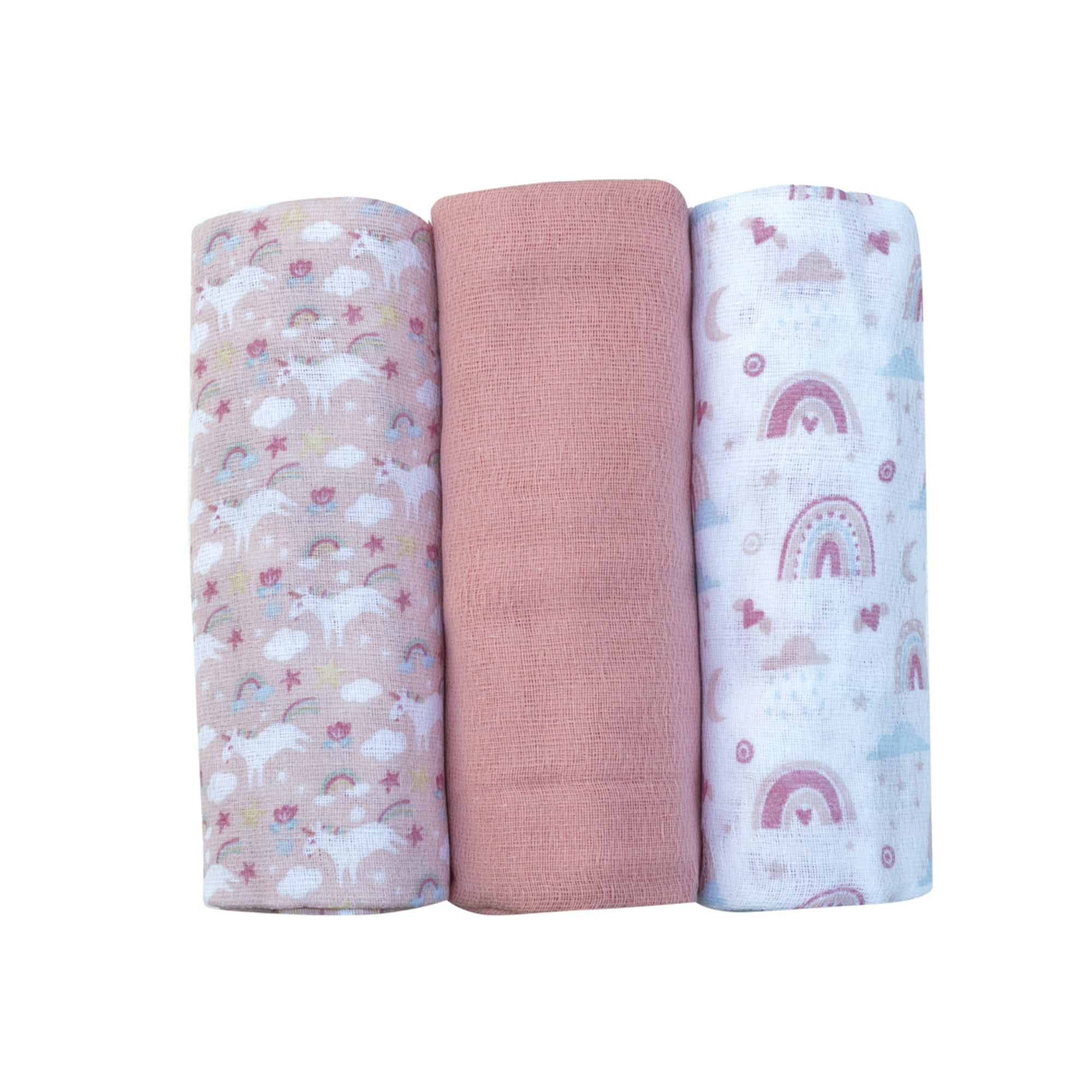 Pumucki - Set De 3 Pañales De Bebé Algodón Estampados