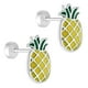 thumbnail image 2 of Aros de piña esmaltados de plata 925 para niñas, 2 of 2
