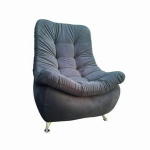 Vitelio - Par 2 Sofa Curvo Descanso Gris Felpa