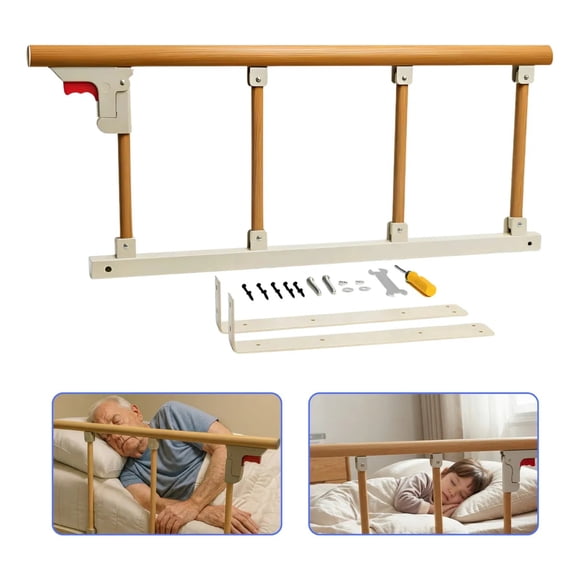 Baranda Seguridad Cama Bebe Plegable Plaza Super King 94x36 Marrón Liso