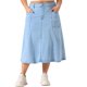 thumbnail image 1 of Agnes Orinda Conjuntos de Halloween Falda de Mezclilla Talla Grande para Mujeres Escuela Universidad Cintura Alta Línea A Falda Casual con Bolsillos 4X Azul Claro, 1 of 8