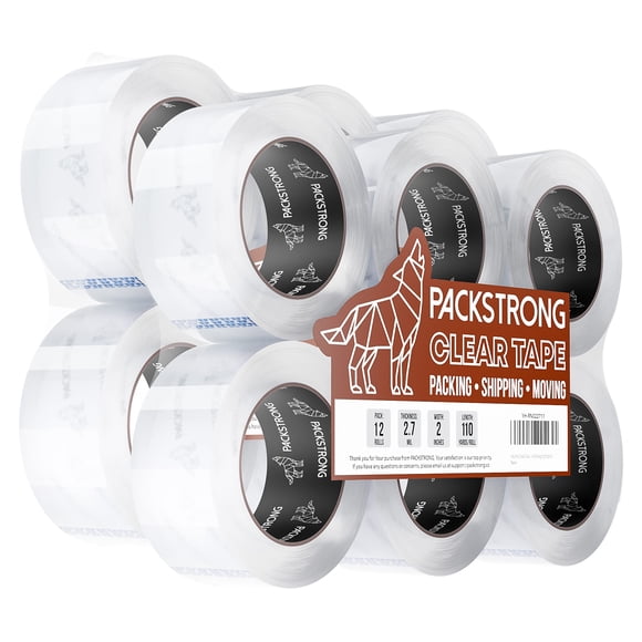 Cinta de embalaje Packstrong 12 rollos 5 cm × 91 m 2,7 mil