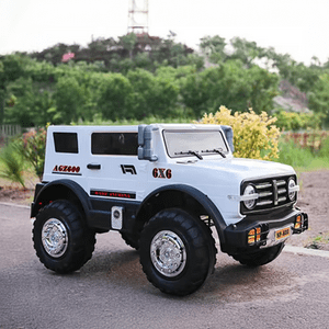 Tienda El Garage - Jeep Eléctrico Blanco Para Niños Modelo 600 – 12V 2 Motores + Control Remoto