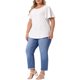 thumbnail image 2 of Agnes Orinda Camiseta de Escuela para Mujer Talla Grande Cuello Redondo Ajuste Suelto Manga con Volantes Verano Hueco Blusas Casuales 2X Blanco, 2 of 6