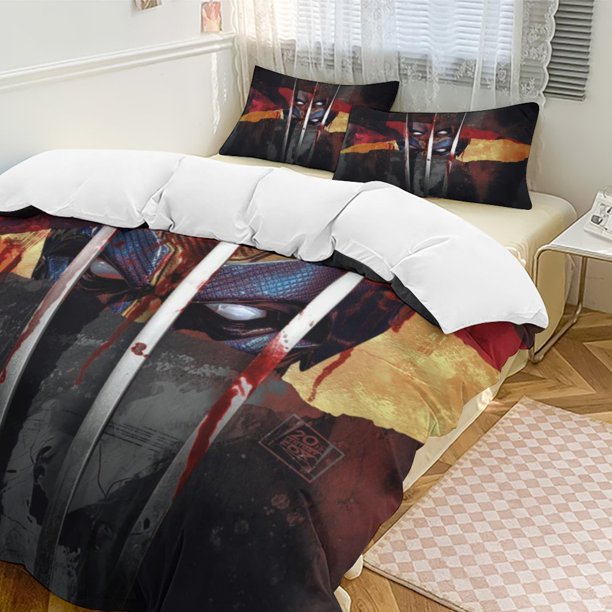 Deadpool & Wolverine Bedding Comforter Sets 3-Piece Bedding Set Soft Warm Bed Set for Bedroom All Season