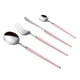 thumbnail image 1 of Juego de cubiertos con mango de color sólido, juego de cubiertos de acero inoxidable de 4 piezas, juego de utensilios de cocina para 1, 1 of 5