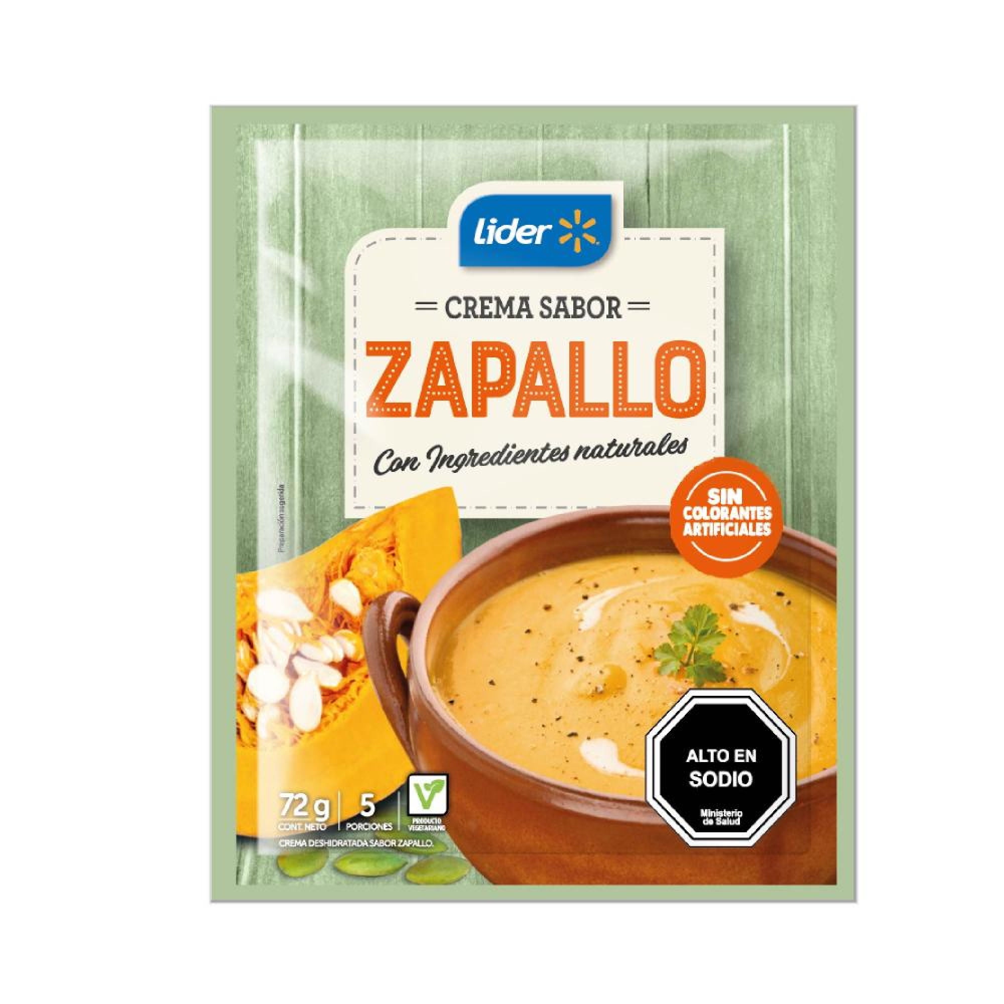 Crema De Zapallo (5 Porciones) Sobre 72 g Lider