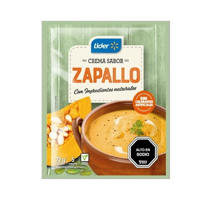 Crema De Zapallo (5 Porciones) Sobre 72 G Lider