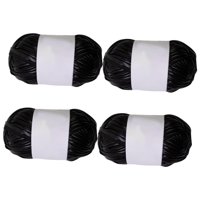 Magideal - 4 Piezas De Hilo De Camiseta Metálico, Hilo De Punto, Hilo De Tela Elástico Brillante, Hilo De Poliéster Para Hacer Bolsos, Alfombras, Decoración Del Negro