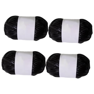 Magideal - 4 Piezas De Hilo De Camiseta Metálico, Hilo De Punto, Hilo De Tela Elástico Brillante, Hilo De Poliéster Para Hacer Bolsos, Alfombras, Decoración Del Negro