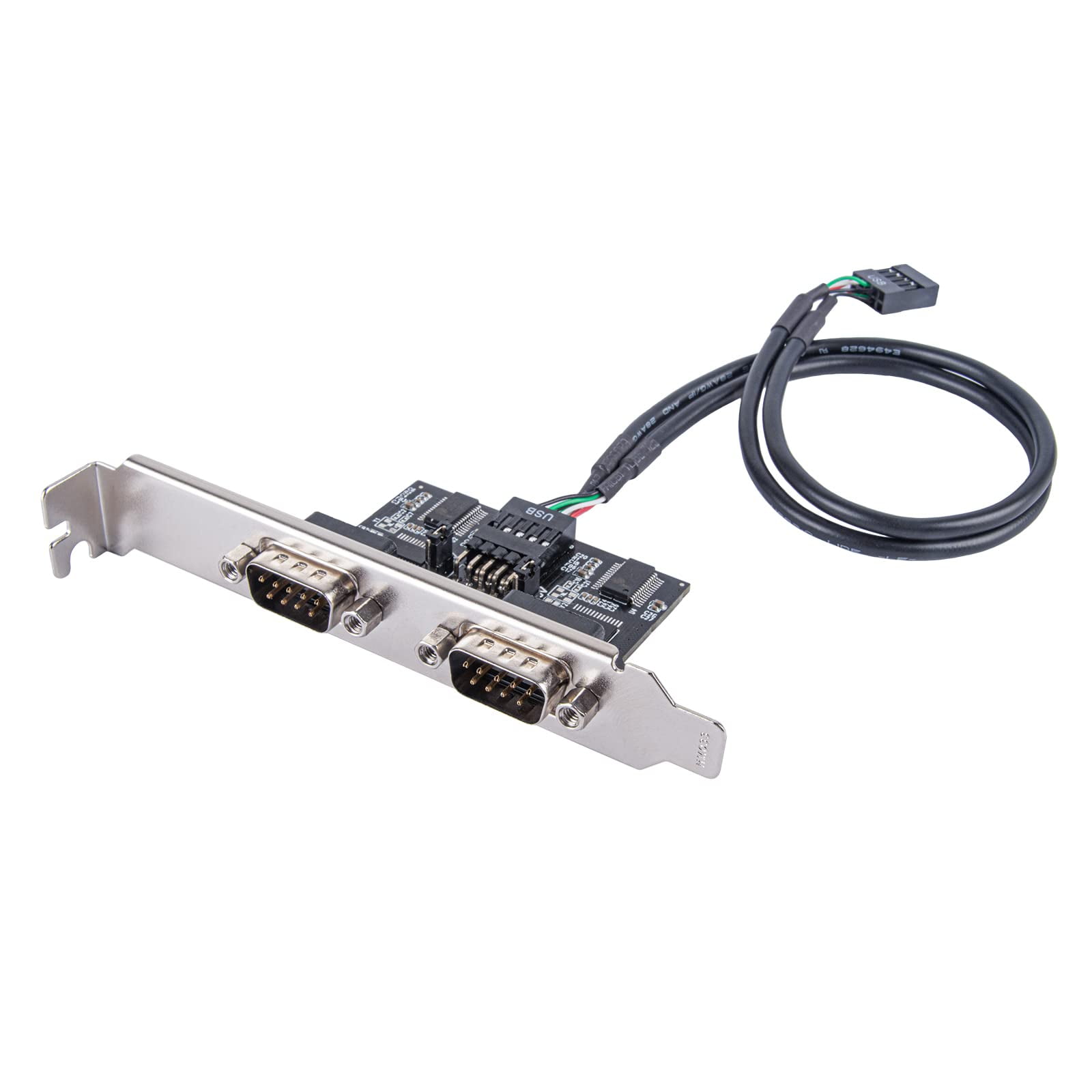 Adaptador Silverstone Technology Ecd01 Interno Usb 2.0 A Doble Puerto Serie Rs232