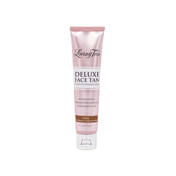 Autobronceador facial Loving Tan Deluxe Dark, 50 ml, libre de estrías