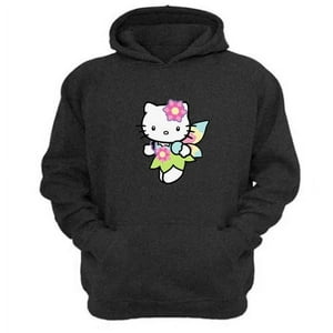 Genérico - Polerón Canguro Gatita Kitty Gris Oscuro Talla M Unisex