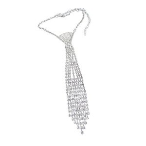 Ioensy - Collar De Diamantes De Imitación, Corbata, Joyería Brillante Para El Cuello, Accesorios De Vestido De Alta Calidad.