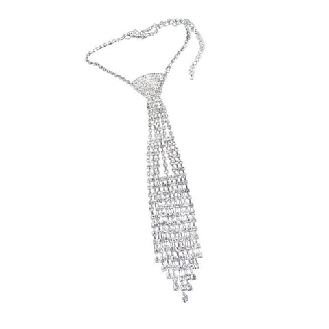 Ioensy - Collar De Diamantes De Imitación, Corbata, Joyería Brillante Para El Cuello, Accesorios De Vestido De Alta Calidad.