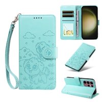 Funda Billetera Foxdock Compatible Con Samsung Galaxy S23 Ultra, Diseño Perrito Tierno, Ranuras Para Tarjetas Y Soporte Plegable