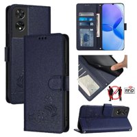 Funda Tipo Cartera Foxdock Para Tcl 505 Con Soporte, Ranuras, Rfid, Diseño De Gato