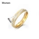 thumbnail image 3 of Anillos Compromiso Titanio Dorado Mate con zirconios pulverizado para compromiso Dama y Hombre/ 13, 3 of 4