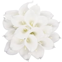Xusx111 - Toque Calla Lily Flores Artificiales Ramo De Boda | Arreglos Florales | 20 Lilios De Calla (Blanco De Verano)